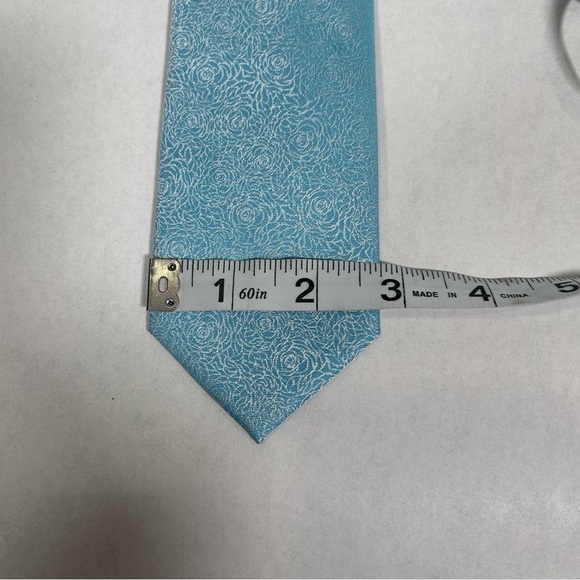 2 for$15 JF J. Ferrar Light Blue Tie with Floral Pattern - Picture 3 of 8